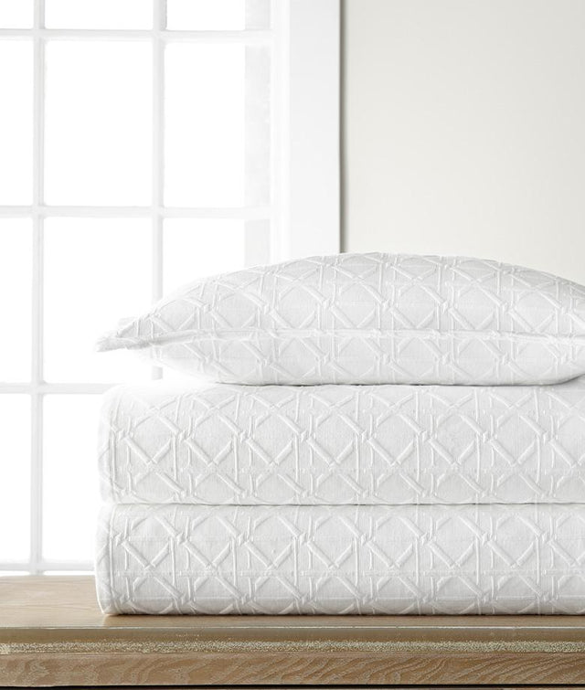 St. Lucia White Coverlet & Shams by Legacy Home