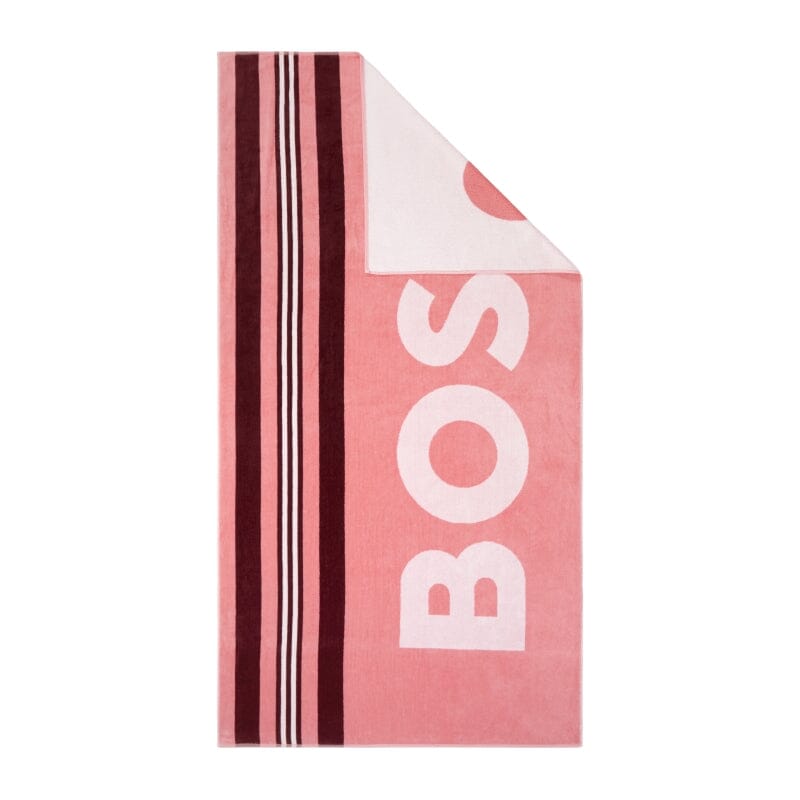 BOSS - Monogram-print beach towel in cotton velvet