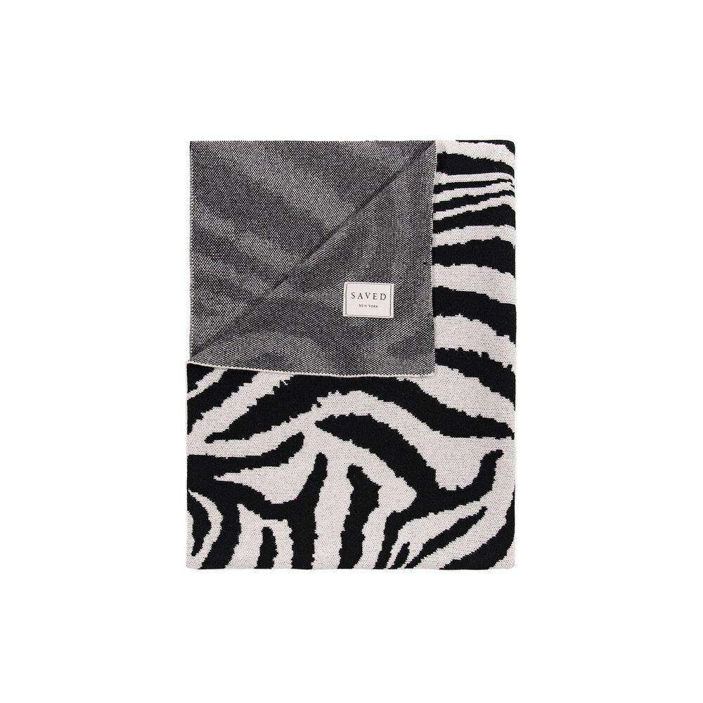 Zebra Cashmere Blankets by Saved NY Fig Linens