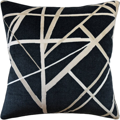 Channels Velvet Ebony and Almond Pillow - Fig Linens