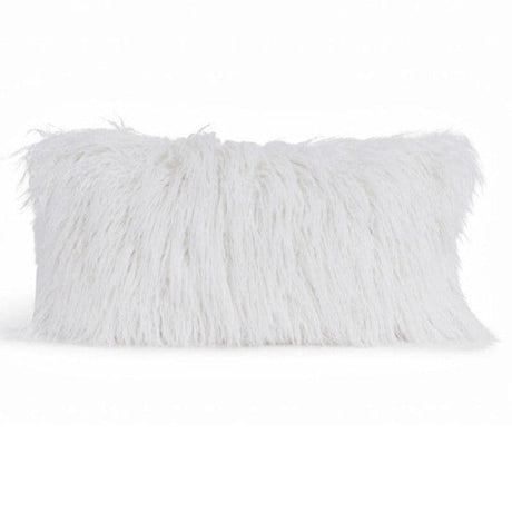 Tibetan Lamb White Pillows - White Faux Fur Throw Pillows 3 sizes - Fabulous Furs 12x22