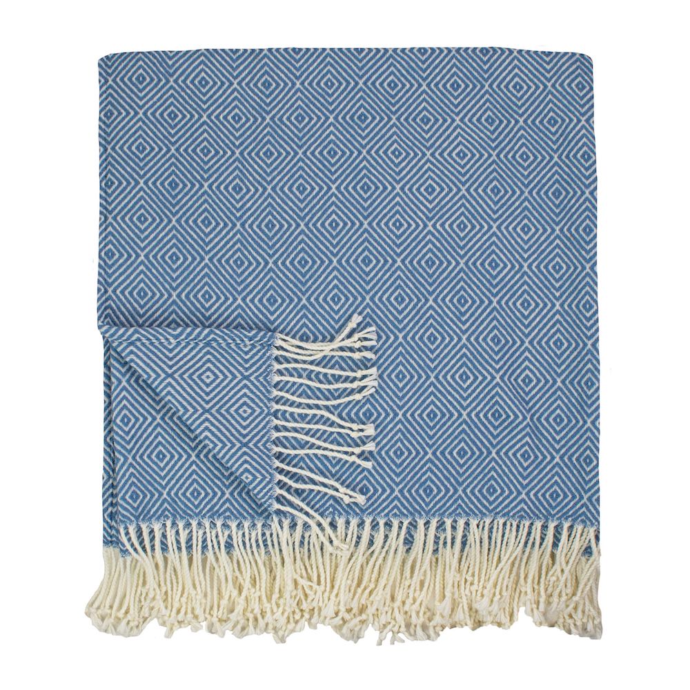 Arches Cream Blue Throw by Ann Gish