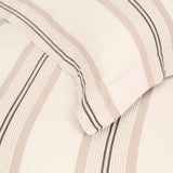 Closeup - Beach Stripe Ivory & Sand Duvet Set by Ann Gish | Fig Linens