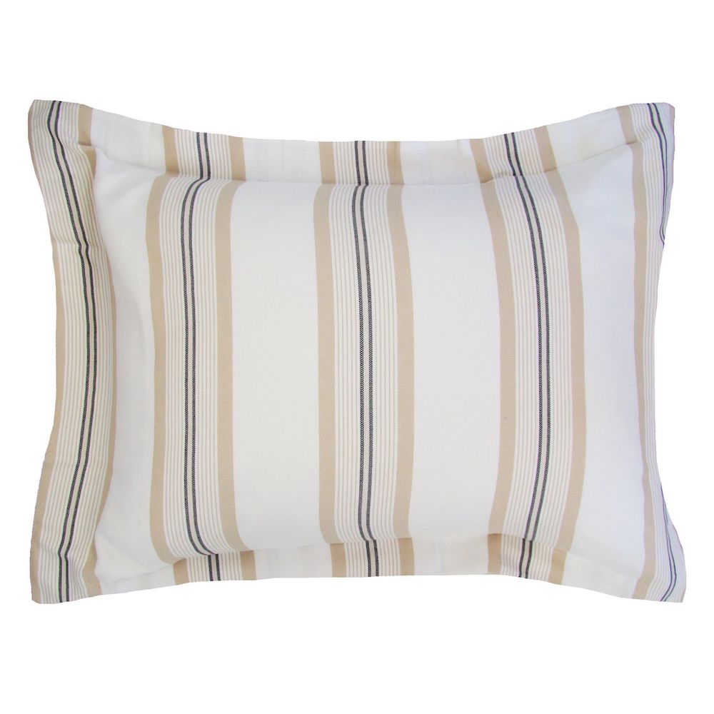 Beach Stripe Ivory & Sand Sham by Ann Gish | Fig Linens