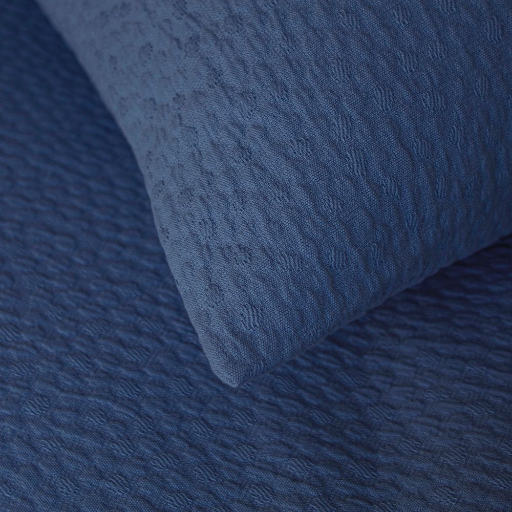 Closeup - Bubble Navy Matelassé Coverlet Set by Ann Gish | Fig Linens