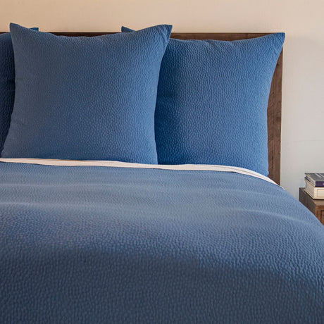 Bubble Navy Matelassé Coverlet Set by Ann Gish | Fig Linens