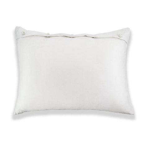 White Charmeuse Silk Sham with French Knots by Ann Gish - Fig Linens