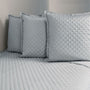 Double Diamond Silver Quilted Coverlet and Shams by Ann Gish | Fig Linens