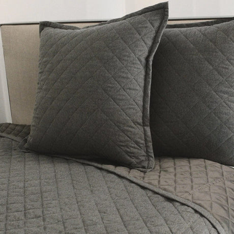 Flannel Grey Coverlet and Shams by Ann Gish | Fig Linens