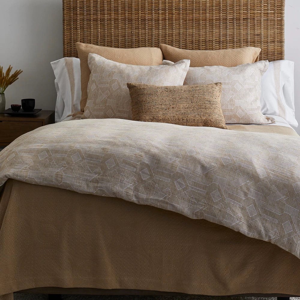 Fig Linens - Lifestyle - Great Hall Sand Coverlet Set | The Met x Ann Gish