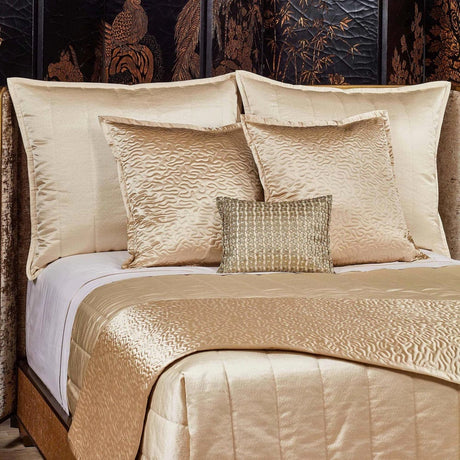 Lifestyle - Hammered Champagne Coverlet by Ann Gish | Fig Linens