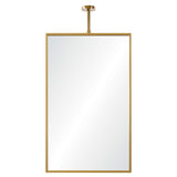 Fig Linens - Burnished Brass Mirror with Adjustable Ceiling Mount by Mirror Home