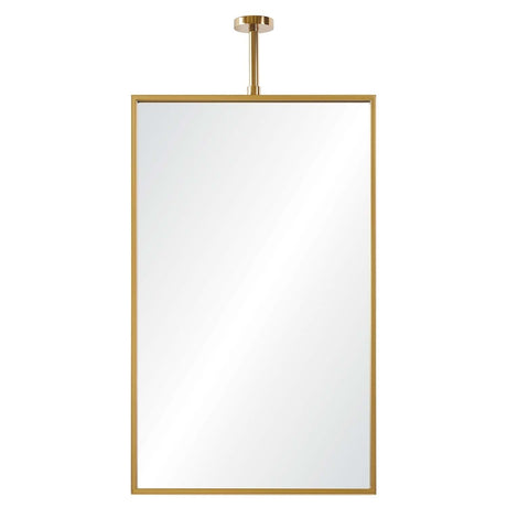 Fig Linens - Burnished Brass Mirror with Adjustable Ceiling Mount by Mirror Home