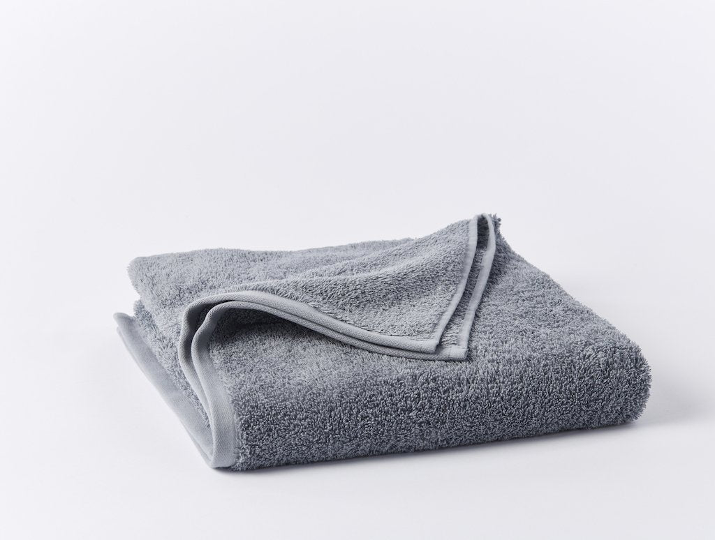 Fig Linens - Cloud Loom Steel Blue Organic Bath Towels by Coyuchi - Bath Towel