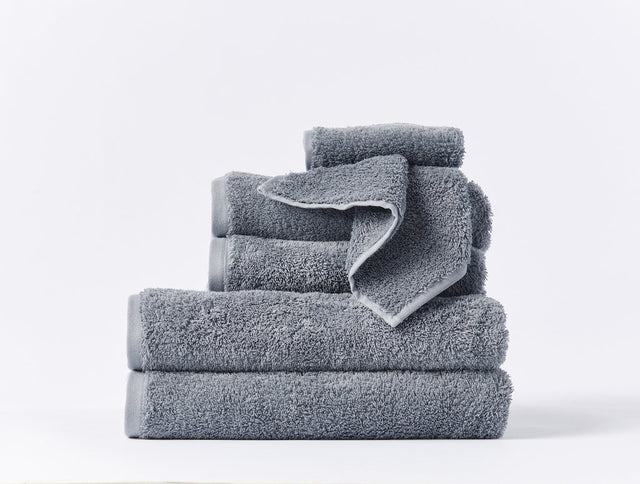 Cloud Loom Steel Blue Organic Bath Towels by Coyuchi | Fig Linens