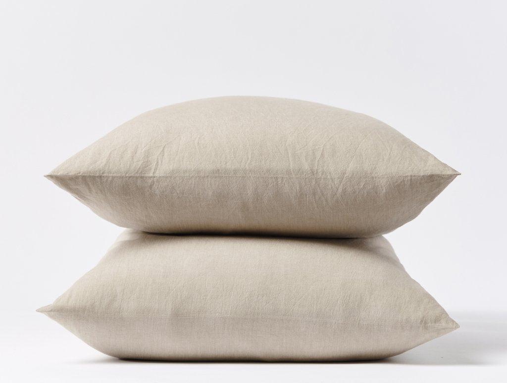 Coyuchi Organic Relaxed Linen Lumbar Pillow Cover Natural Chambray