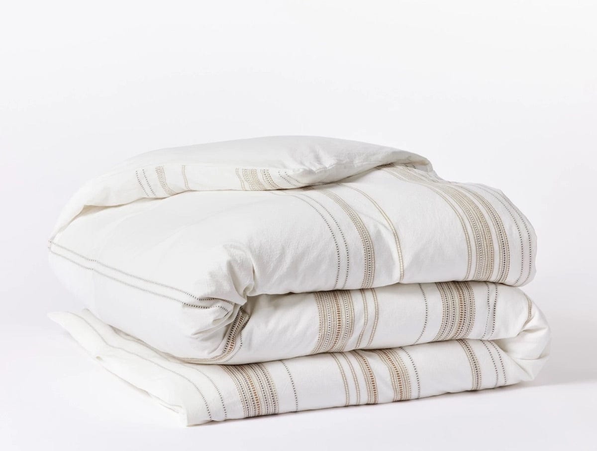 Lobos Soft White & Hazel Organic Bedding by Coyuchi