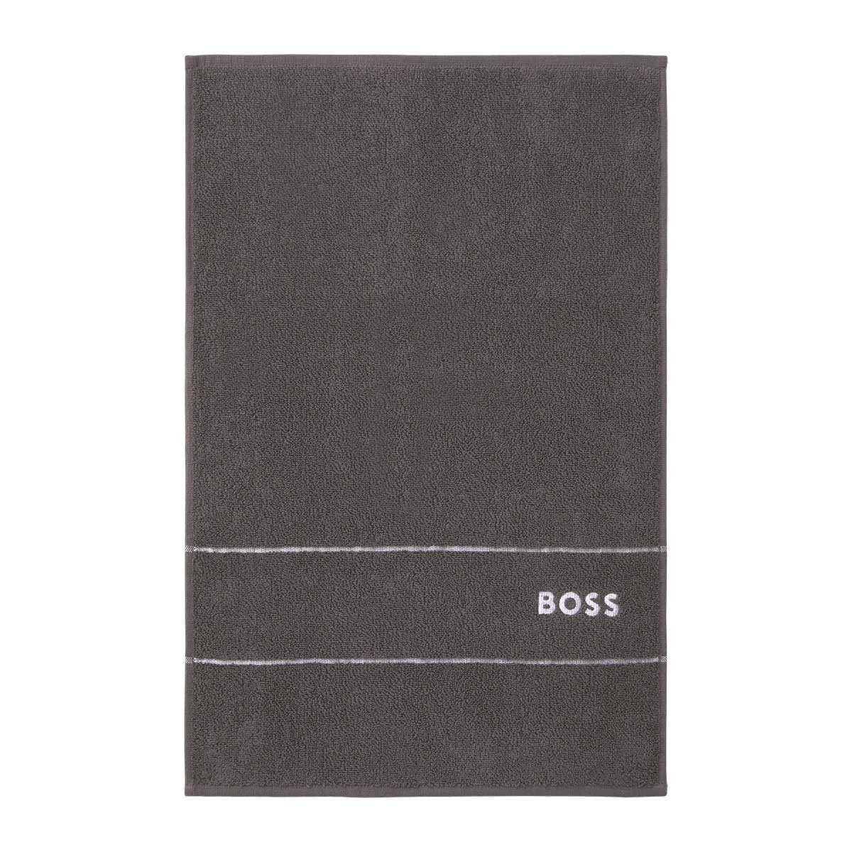 Fig Linens - Plain Graphite Bath Towels by Hugo Boss - Guest Towel