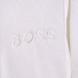 Embroidery Detail - Plain Ice Hooded Bathrobe by Hugo Boss | Fig Linens