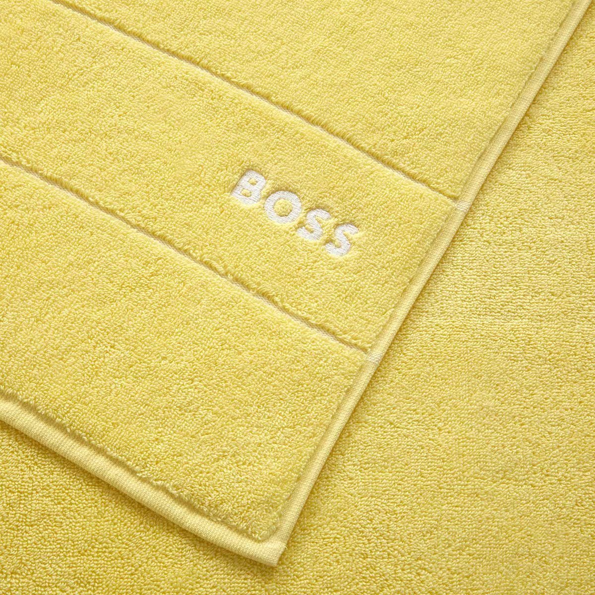 Fig Linens - Plain Limelight Bath Towels by Hugo Boss  - Closeup