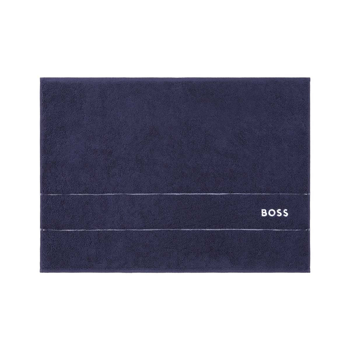 Plain Navy Bath Mat by Hugo Boss | Fig Linens