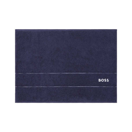 Plain Navy Bath Mat by Hugo Boss | Fig Linens