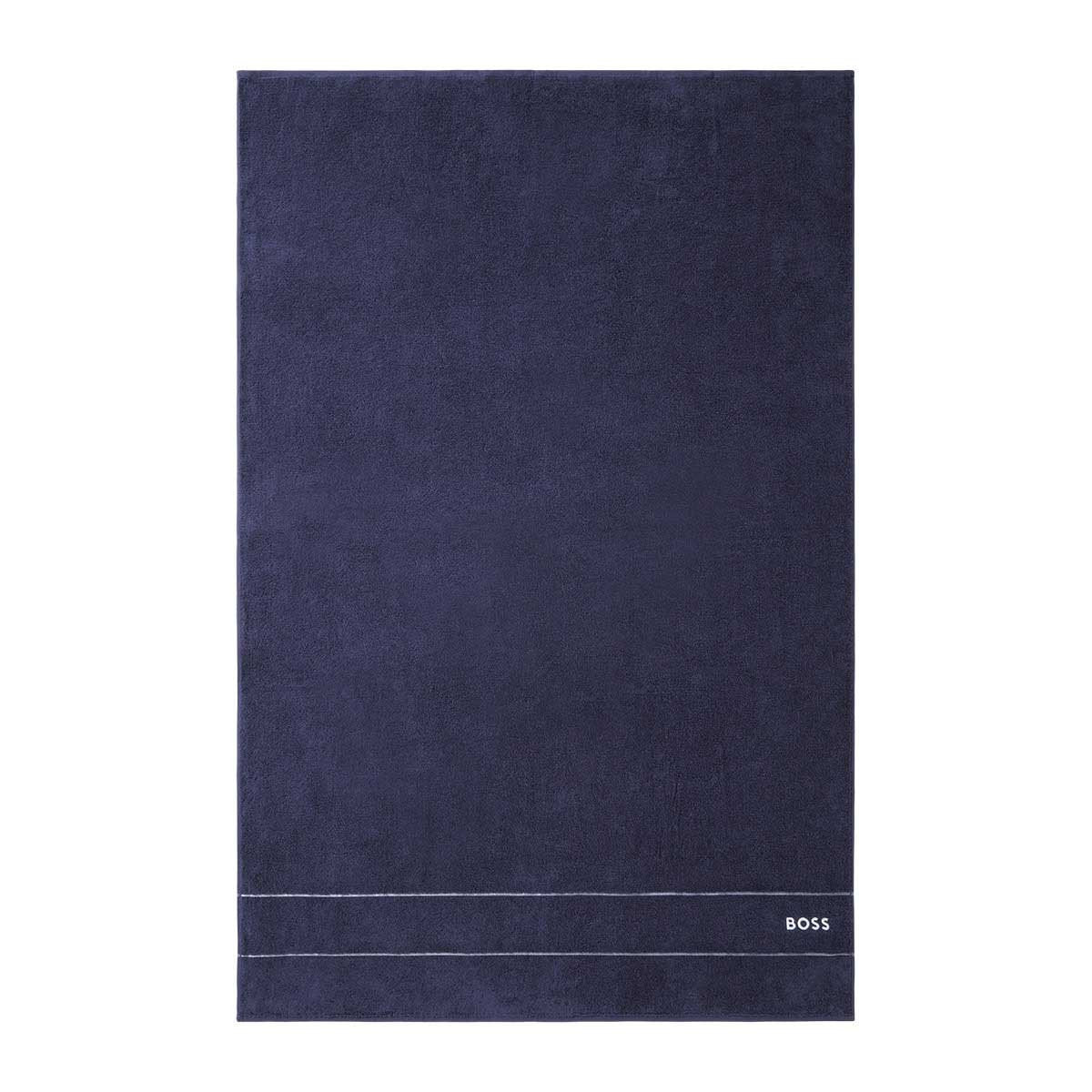 Plain Navy Bath Sheet by Hugo Boss | Fig Linens