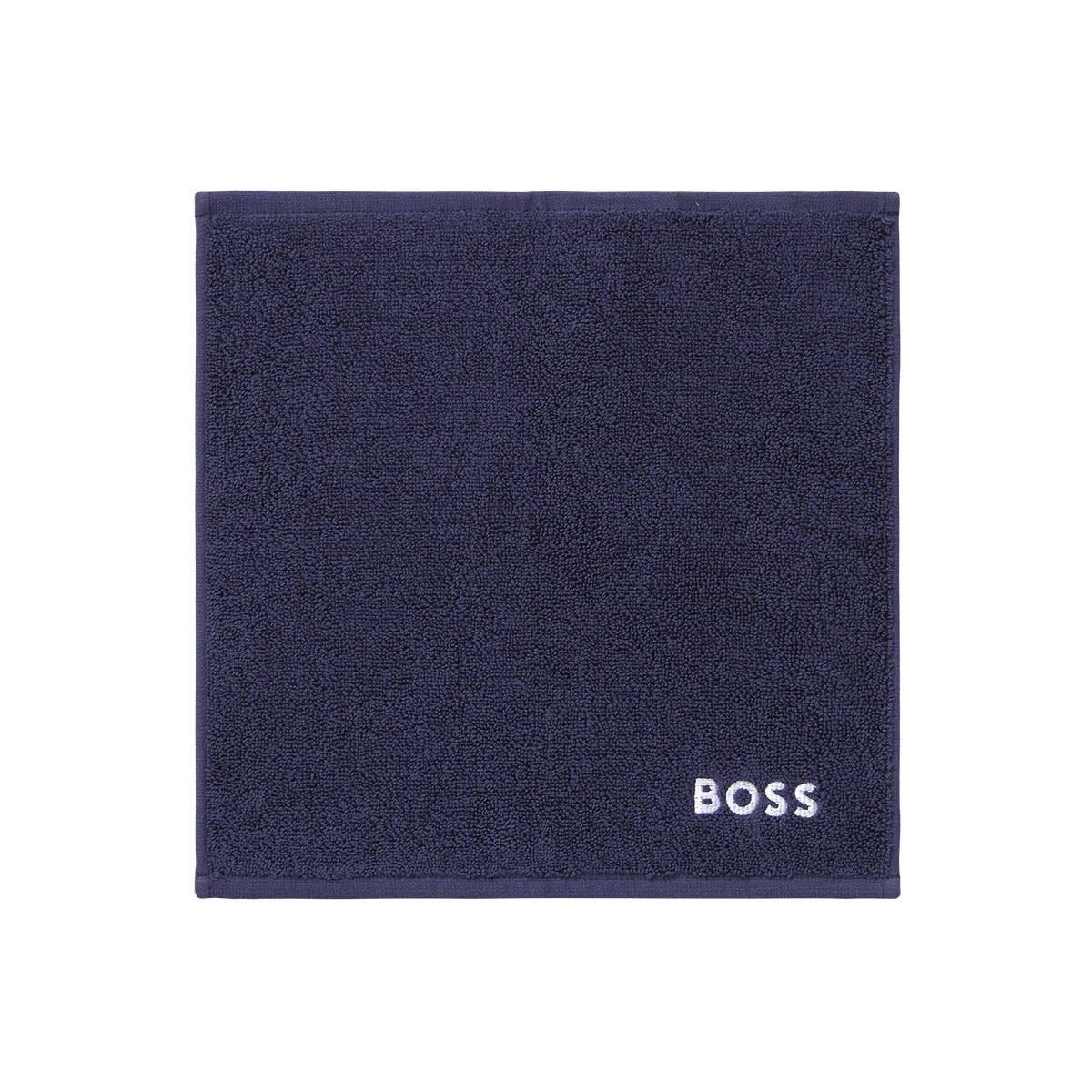 Plain Navy Washcloth by Hugo Boss | Fig Linens