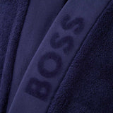 Closeup - Plain Navy Bathrobe by Hugo Boss | Fig Linens and Home