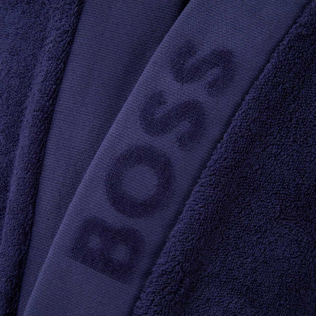 Closeup - Plain Navy Bathrobe by Hugo Boss | Fig Linens and Home