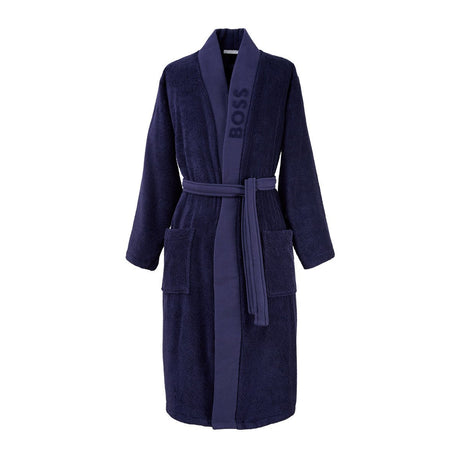 Plain Navy Bathrobe by Hugo Boss | Fig Linens and Home