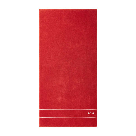 100% Cotton Plain Red Bath Towels by Hugo Boss | Fig Linens