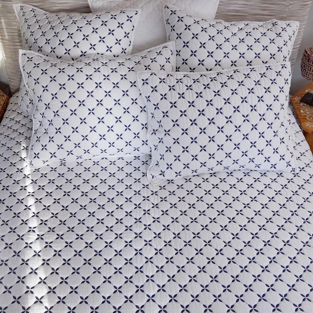 Layla Indigo Coverlet & Shams by John Robshaw | Fig Linens