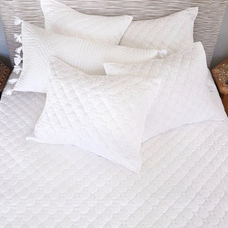 Layla White Coverlet & Shams by John Robshaw | Fig Linens