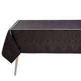 Fig Linens - Armoiries Black Linen Tablecloths by Le Jacquard Français