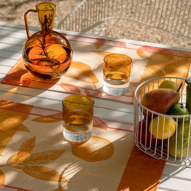 Arrière-Pays Orange Table Linens by Le Jacquard Français  - lifestyle shot