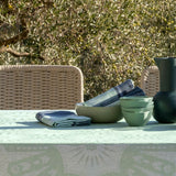 Jardin D’Orient Light Green Table Linens by Le Jacquard Français - Close up