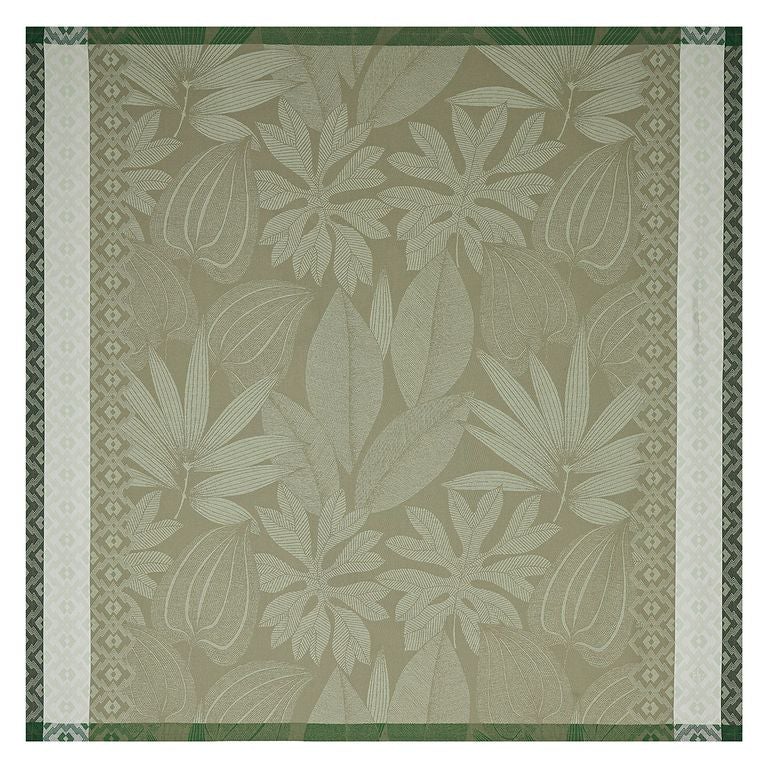 Nature Sauvage Green Table Linens by Le Jacquard Français - Small Square Tablecloth