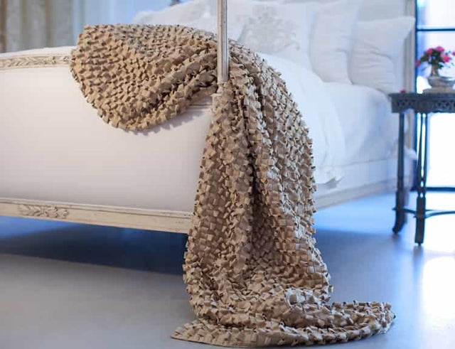 Ecru Ribbon Throw by Lili Alessandra | Fig Linens and Home