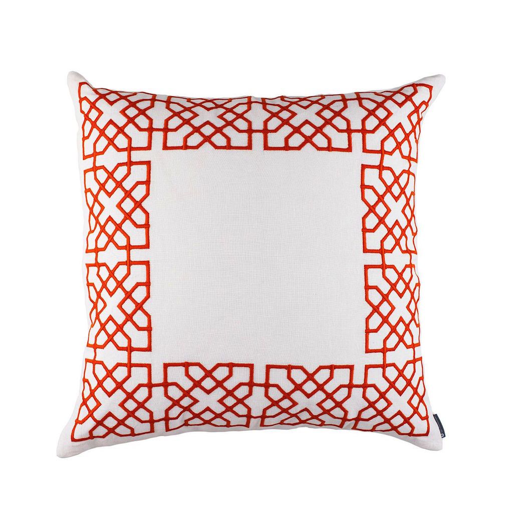 Franco White & Vermillion Euro Pillow by Lili Alessandra - Fig LInens