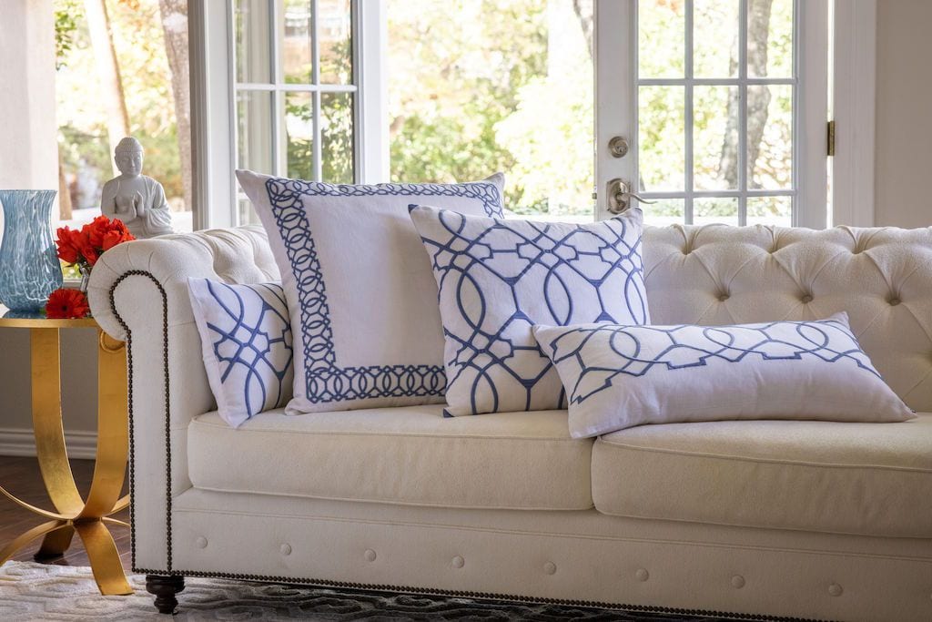 Magic White Azure Euro Pillow by Lili Alessandra Fig Linens