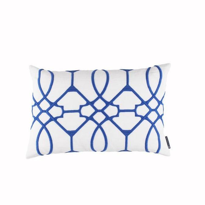 Magic White & Azure Lumbar Pillow by Lili Alessandra | Fig Linens