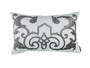 Mozart White & Silver Lumbar Pillow by Lili Alessandra | Fig Linens