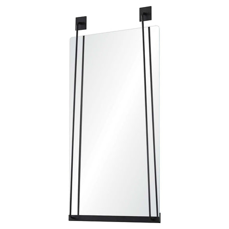 Mirror Home - Black Nickel Wall Mirror with Decorative Mounting Plates - Side