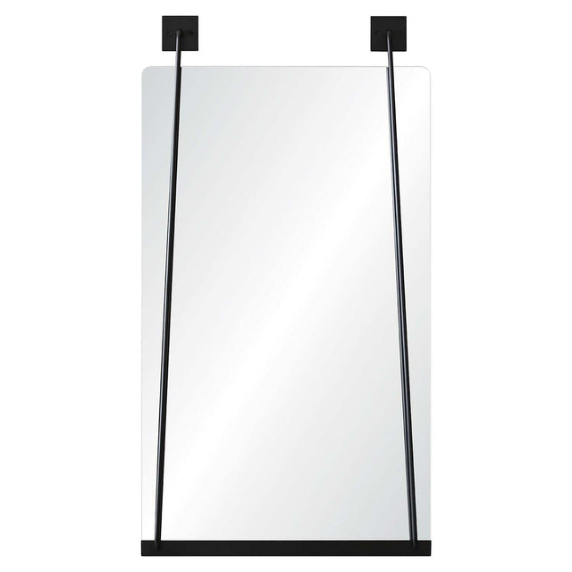 Black Nickel Wall Mirror with Decorative Mounting Plates | Fig Linens 