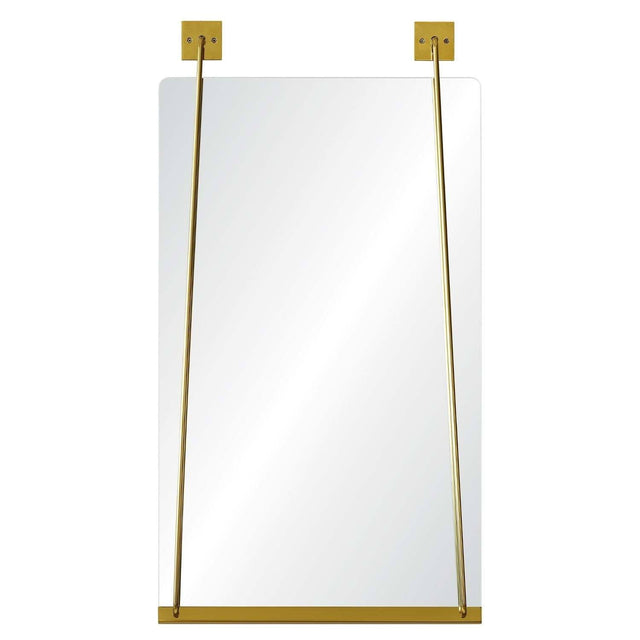 Burnished Brass Mirror with Decorative Mounting Plates | Fig Linens 