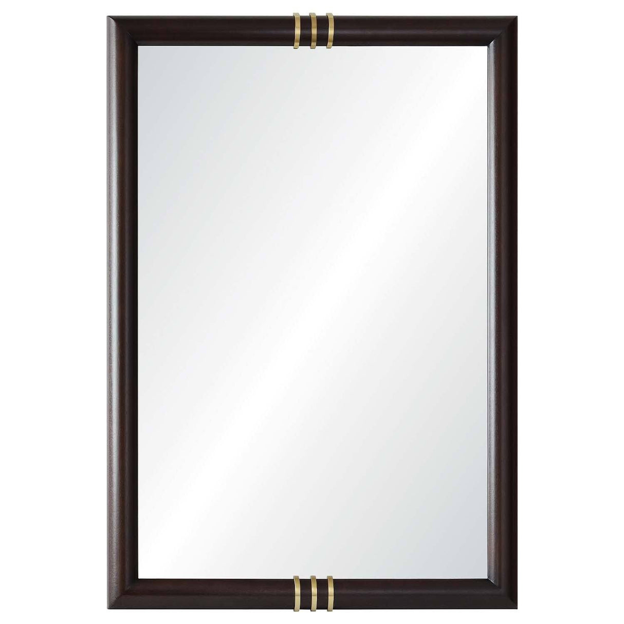 Dark Mahogany & Brass Wall Mirror by Celerie Kemble | Fig Linens 