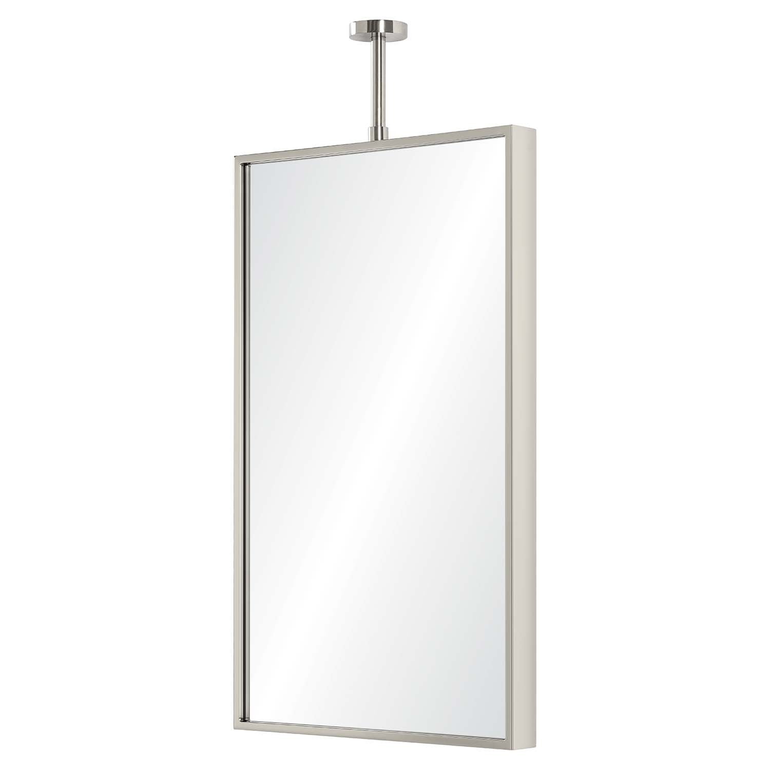 Polished Stainless Steel Mirror with Adjustable Ceiling Mount