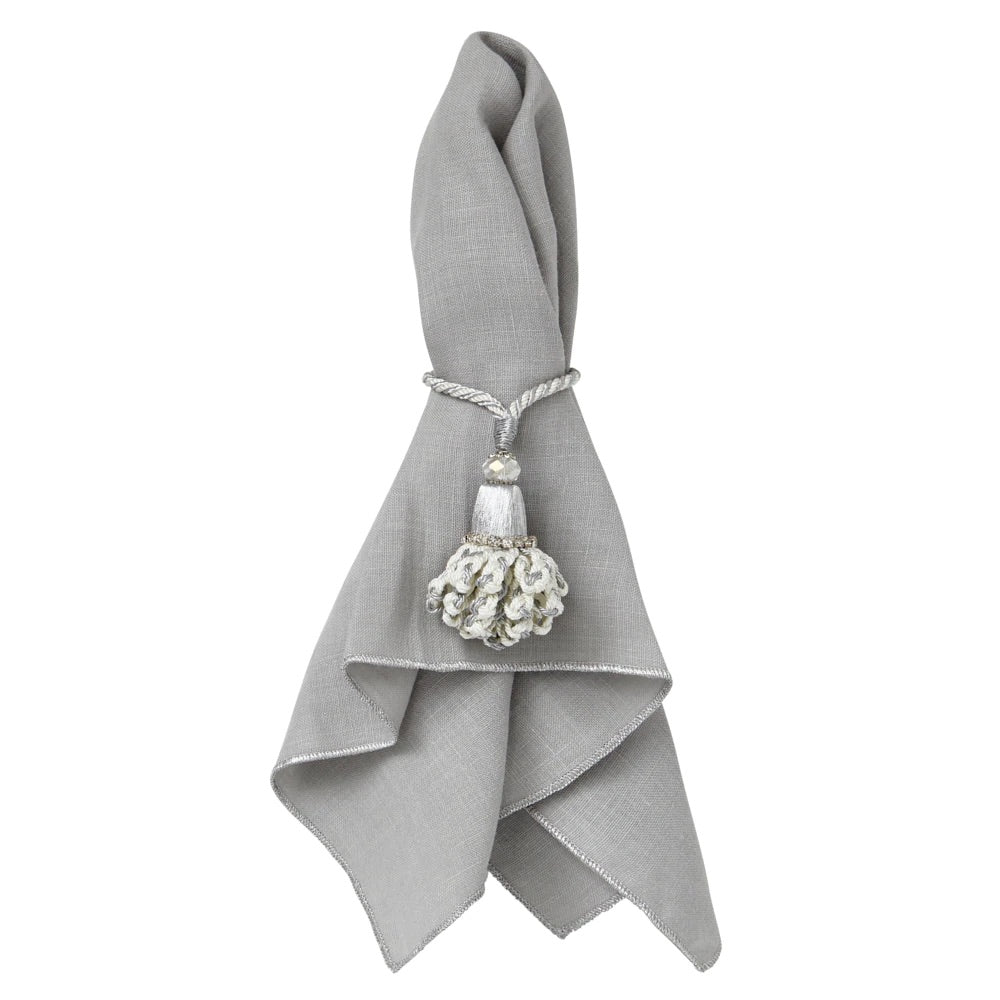 Bowery Grey & Silver Napkins by Mode Living | Fig Linens