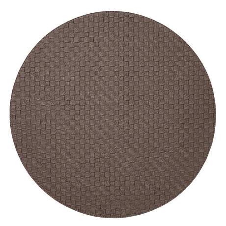 Fig Linens - Cesto Chocolate & Pearl Round Placemats by Mode Living - Set of 4